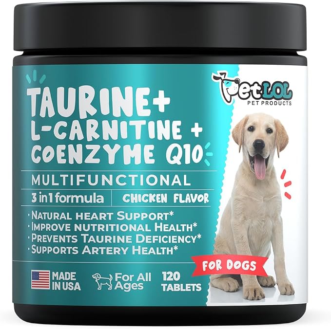 Taurine Supplement for Dog – with CoQ10, Taurine and L-Carnitine for Dogs