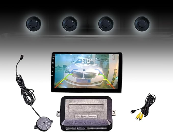 LCD Parking Sensor Kit - Displays Data on Original Screen, Easy Rear Installation, Compatible with CVBS Cameras (Not for AHD), 18 Probe Colors to Match Any Vehicle Lividgrey