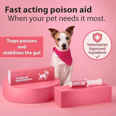Activated Charcoal for Dogs & Cats Emergency Poisoning Aid Paste | Veterinary-Grade Digestive Aid for Toxin Binding, & Upset Stomach | Fast Acting Pet First Aid- Pets Up to 80 lb (60 ml)