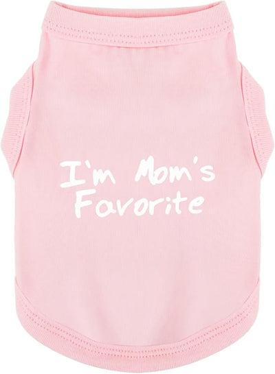 Cozy Sleeveless Canine Wear Dog Clothes, Soft, Lightweight, and Breathable Cotton Dog Shirt with I'm Mom's Favorite Print.Vest Tank Top Ideal for Small, Medium, and Large Breeds Light Pink 4XL