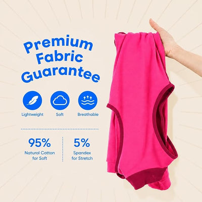 Stretchy Dog Surgery Recovery Suit with Rear Leg Sleeve to Stop Licking, Elasticity Dog Recovery Suit for Large Dogs, Dog Hind Leg Recovery Sleeve, Surgery Suit for Female After Spayed, Rose-Red XXXL