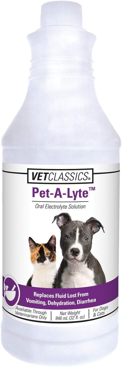 Vet Classics Pet-A-Lyte Oral Electrolyte Solution for Dogs and Cats – Helps Replace Fluids Lost from Pet Dehydration, Diarrhea, Vomiting – Replaces Dog Electrolytes – 32 Oz.