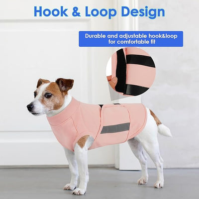 MIGOHI Dog Anxiety Relief Coat,Comfort Anxiety Vest for Dogs,Adjustable Dog Anxiety Calming Wrap for Fireworks,Thunderstorm,Travel,Separation,Anxiety Jacket for Small Dogs,S,Pink