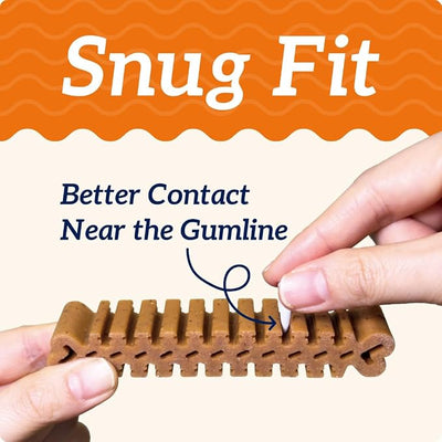 Groovies Dog Dental Treats, Flexible Yet Effective, Patented DentalFit Technology to Help Control Tartar & Freshen Breath, Small Dog Chews (5-15 lbs), USA Manufactured Oral Care, 43 Count