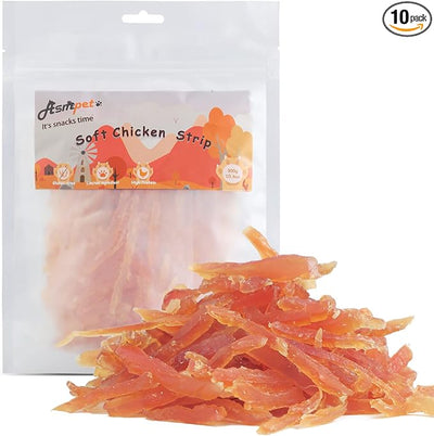 Dog and Cat Treats, Chicken Strips, Grain Free Soft Chewy Training Rewards 10.6 OZ