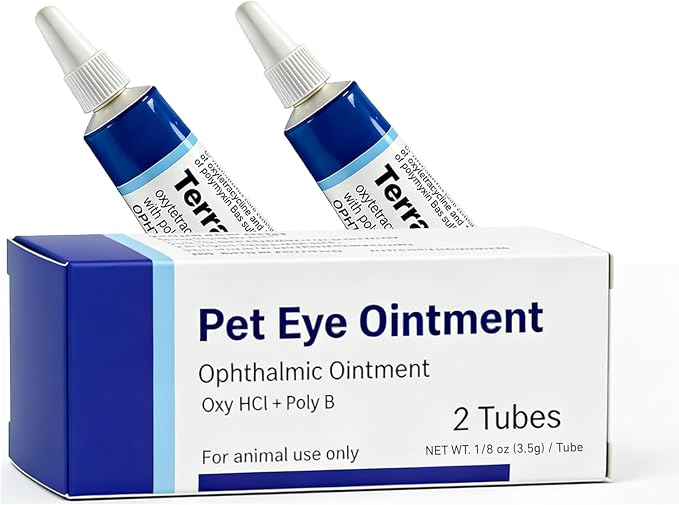 Pet Eye Cream for Dogs, Cats, Cattle, Horses, Sheep, Birds, 3.5g/0.125oz - 2 Tubes