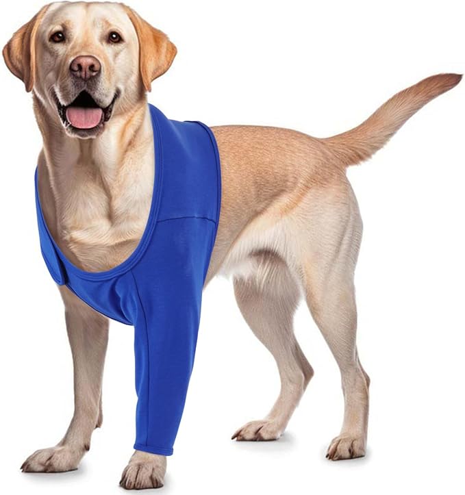 Dog Recovery Sleeve for Front Right or Left Leg Anti Licking Blue XS | 95% Cotton, Breathable Fabric, Ease of use, Keep Casts Covered, Wound Covered, Skin Problems