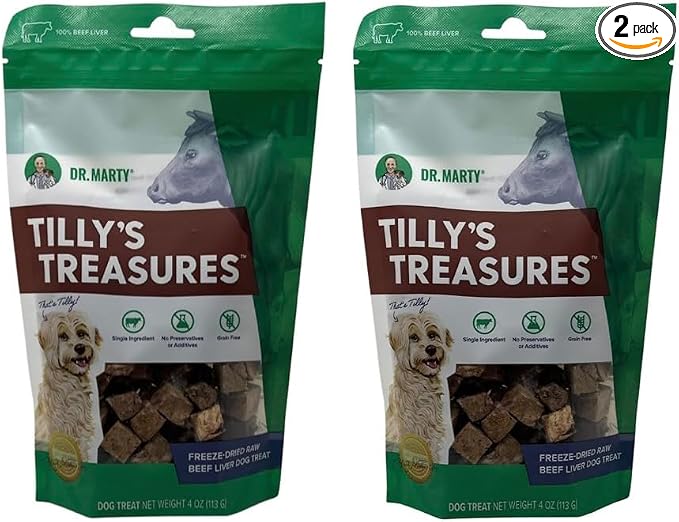 Dr. Marty Tilly's Treasures Beef Liver Dog Treat 4 oz (2 Pack)