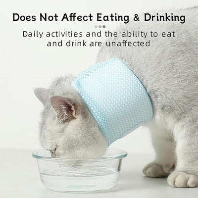 Cat Neck Brace Cover - Breathable Elizabethan Collar for Post-Surgery Recovery Anti-Lick Wound Adjustable Protective Cervical Cone for Small Medium Large Dogs Cats (Neck Girth 11.0-13.8" Depth3.9