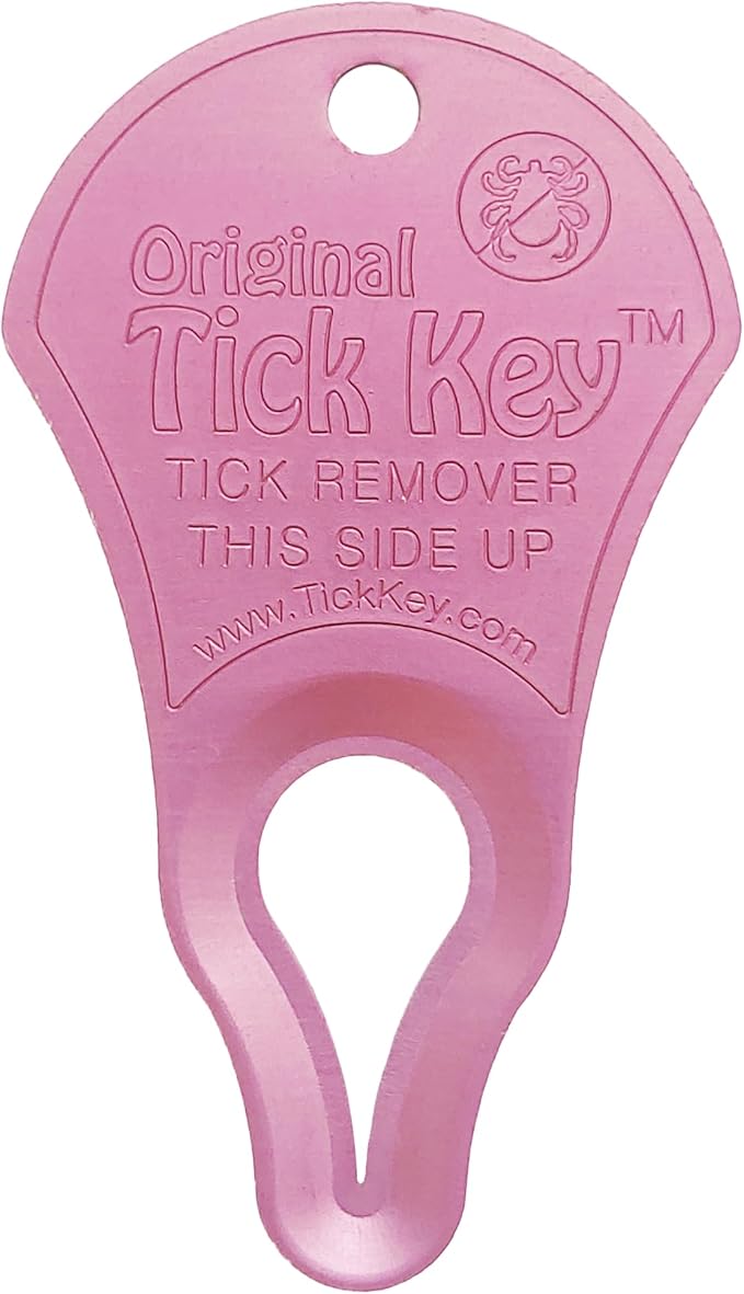 The Original Tick Key - Tick Detaching Device - Portable, Safe and Highly Effective Tick Detaching Tool (Pink)