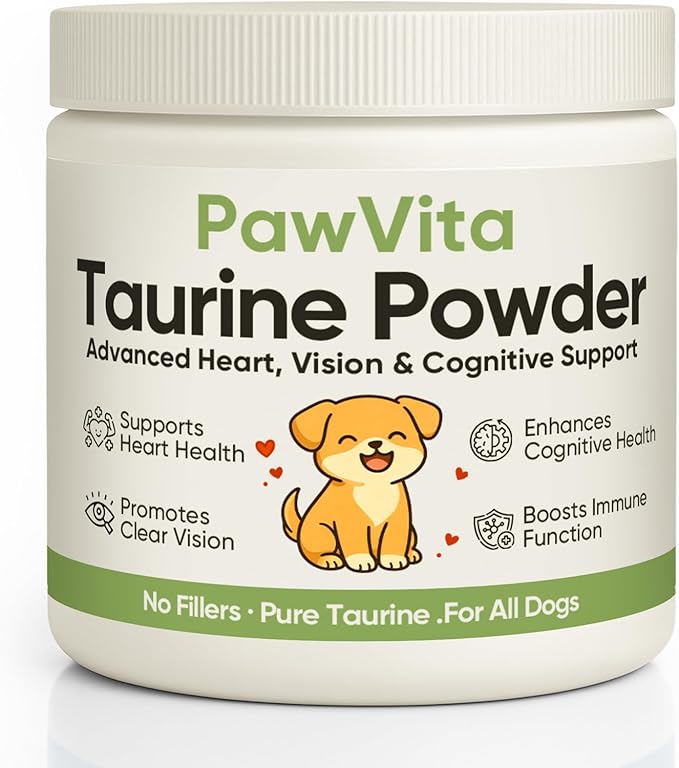 Pawvita Pure Taurine Powder, Paw VitaTtaurine Supplement for Dogs, Supports for Heart, Vision & Daily Wellness in Dogs – 99.9% Pure Taurine Powder (1)