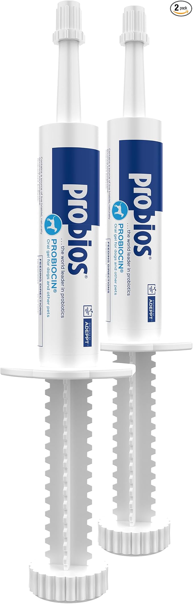 Probios Probiocin Oral Probiotic Gel for Dogs and Cats, Digestive and Immune Support Supplement, Easy Syringe Administration, Suitable for Newborns to Senior Pets, 15g Tube (Pack of 2)