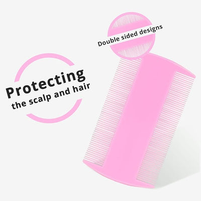 Flea Comb for Dogs and Cats - Lice Comb with Rubber Handle - Promotes Hair Growth and Removes Loose Hair, Knots, and Flakes Flea Brush for Pets(3P,PINK)