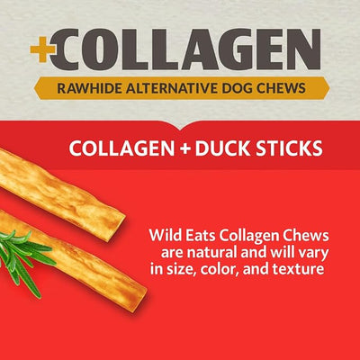 Wild Eats Collagen Real Salmon Bully Sticks for Dogs 25ct - Long Lasting Dog Chews No Hide Dog Treat Bully Stick Alternative, Rawhide Free, Grain Free, High Protein