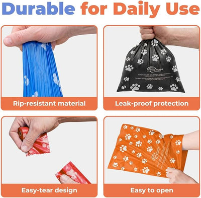 Best Pet Supplies Dog Poop Bags for Waste Refuse Cleanup, Doggy Roll Replacements for Outdoor Puppy Walking and Travel, Leak Proof and Tear Resistant, Thick Plastic - Assorted (Scented), 150 Bags
