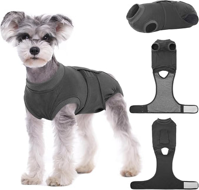 Kuoser Dog Surgery Suit Female Spay, Dog Recovery Suit Male Neuter, Pet Clothes Onesie for Surgery Anti Licking Abdominal Wounds Puppy Surgical Recovery Bodysuit Shirt, Substitute E-Collar & Cone