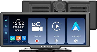 Portable Wireless CarPlay Screen for Car, Apple CarPlay & Android Auto Touch Screen Car Stereo with Bluetooth, BT Music, Navigation, Car Record for Vehicles (11.26 Inch)