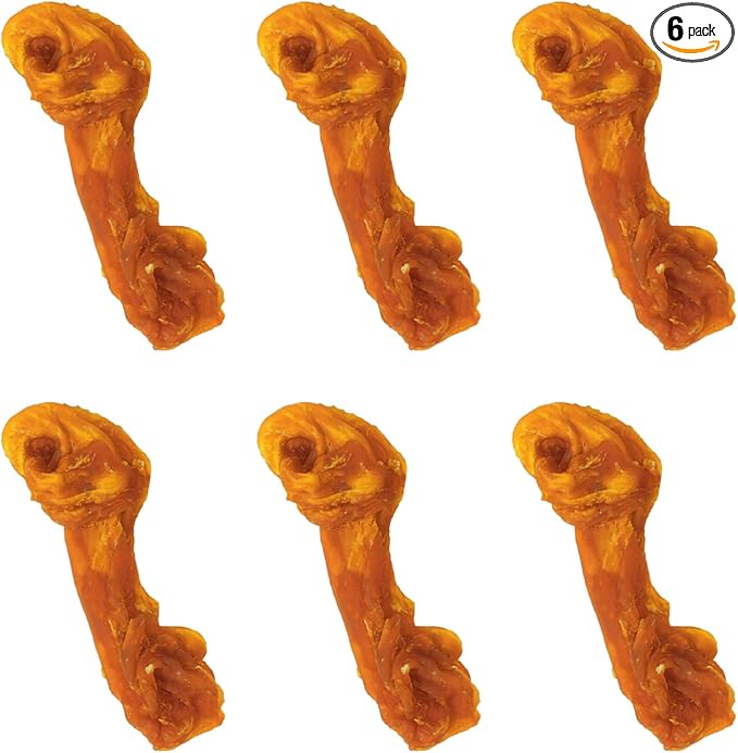 PAWUP Turkey Dog Treats, Turkey Wrapped Beef Tendon, Rawhide Free, Bone-Shaped Sticks Turkey Treats for Small Dogs (13 g/Stick, 6 Count)