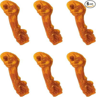 PAWUP Turkey Dog Treats, Turkey Wrapped Beef Tendon, Rawhide Free, Bone-Shaped Sticks Turkey Treats for Small Dogs (13 g/Stick, 6 Count)