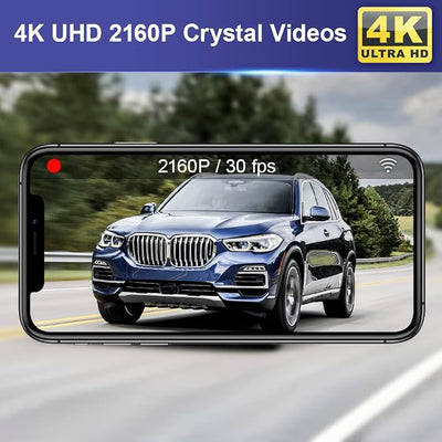 Fitcamx Front 4K+Rear 1080P Dash Cam Suitable for BMW X5 2023 2022 2021 2020 2019 G05 Xdrive50i M50i Sdrive40i (Model A), OEM Style, Dual HD Video WiFi, G-Sensor, Loop Recording, 128GB Card