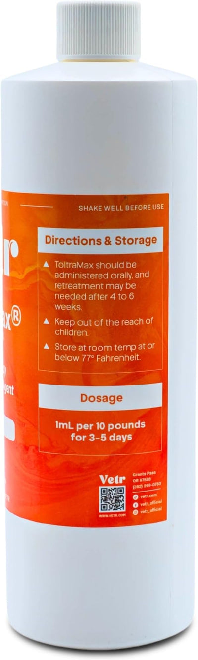 Toltrazuril 10.0% for Horses, Dogs, Cats, 500mL/16.9 Ounce, for Non-Food Chain Animals, Peanut Butter