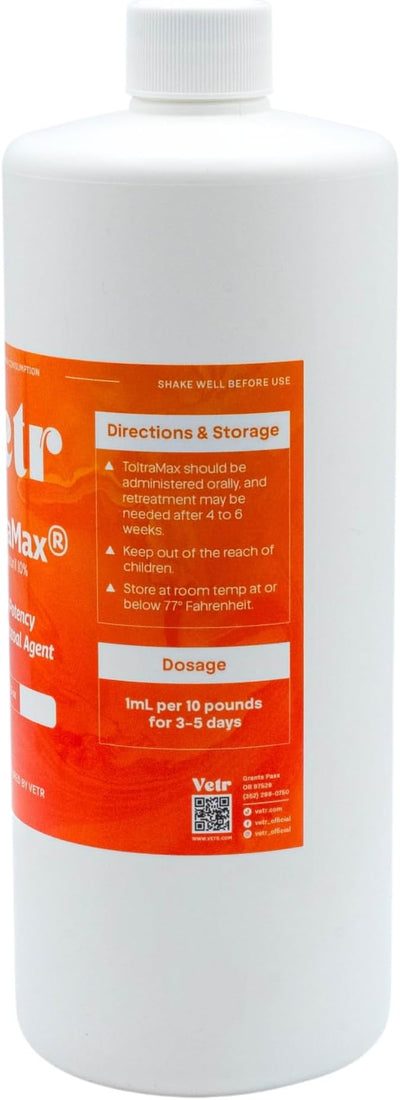 Toltrazuril 10.0% for Horses, Dogs, Cats, 960mL/32.4 Ounce, for Non-Food Chain Animals, Peanut Butter