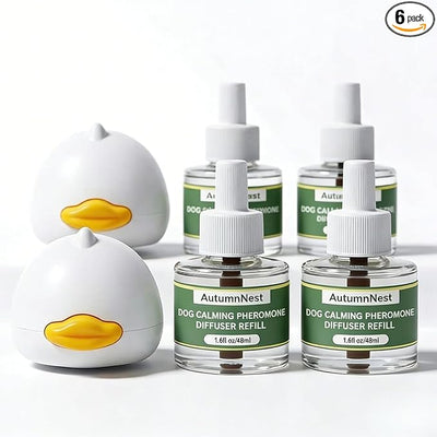 New Upgrade Dog Pheromone Calming Diffuser Kit, Calming Diffuser for Dog (2 Plug-Ins & 4 Refills) for Stress Support, Helps Reduce Barking & Aggression, 120-Day Supply (Non-Toxic, Safe & Inedible)