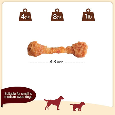 TailParty Turkey Tendons for Dogs with Fish Oil & Taurine (Bone, S, 4 oz), All Natural Dental Chews & Training Treats for Small Dogs, Long Lasting Snack for Health-Conscious Pet Owners