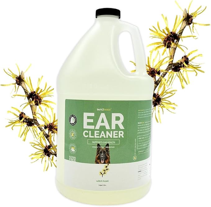 Bark 2 Basics Dog Ear Cleaner, 1 Gallon - All Natural, Witch Hazel, Gentle Aloe Vera and Chamomile Extract Base, Breaks Through Tough Wax and Debris, Soap-Free