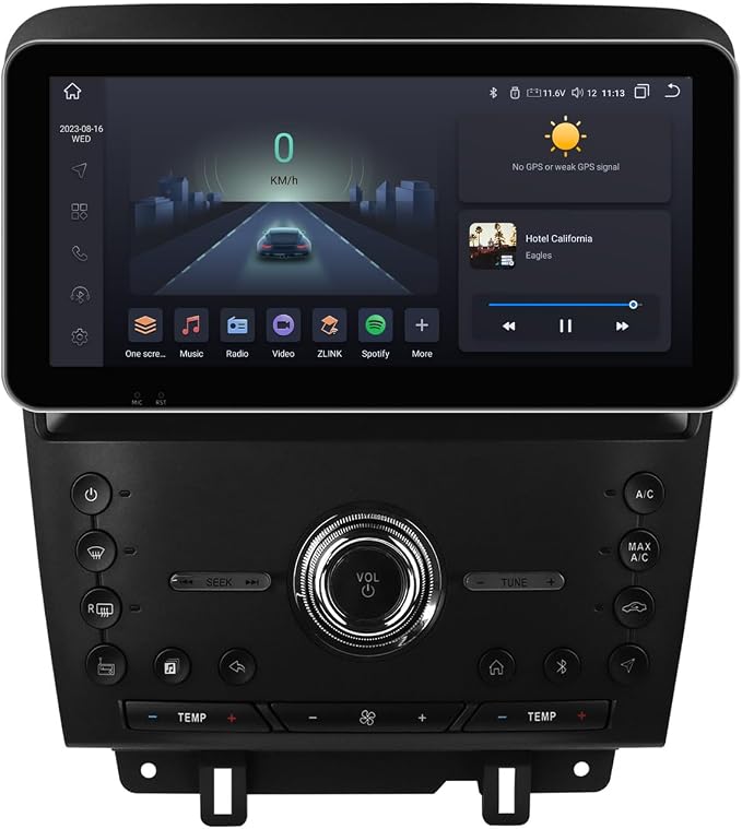 Android 14 Car Stereo Radio for Ford Mustang (2010-2014), 10.33 Inch QLED Touchscreen 8Core 4+32GB GPS Navigation with Wireless Carplay Android Auto Local Weather Bluetooth SWC QLED DSP RDS