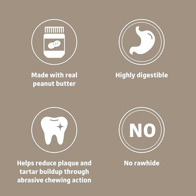 Amazon Brand - Wonder Bound Peanut Butter Flavor Rawhide Free Twists Dog Treats, Long-Lasting, Easily Digestible Dental Health Chews, 55 Count, 12 Ounces (Pack of 2)