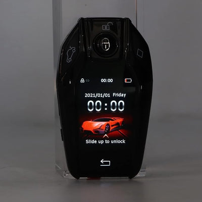 Key Cover LCD Universal Smart Fob,Keyless Entry and Remote Control Universal TK800+ LCD Touch Sn Smart Key Remote Keyless Entry for All Start Stop Engine Button Red(Silver)