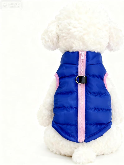 Winter Waterproof Windproof Vest Coat for Small Medium Dogs - Warm Jacket for Cold Weather (Not Suitable for Big Dogs) X-Sapphire M