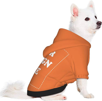 Dog Clothes, Custom Dog Hooded Sweatshirt, Personalized Pet Costume Robe Shirt with Text/Image/Club Name/Pet Shop Logo for Small Medium Large Dogs and Cats, Orange, XXS
