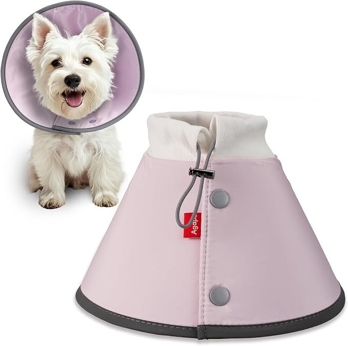 Agape Soft Dog Cone for Small Dogs & Cats, Recovery Collar to Stop Licking | Comfy E Collar Alternative for Puppies, Adjustable Cloth Cone After Surgery, Protective Neck Cone for Kittens, Washable