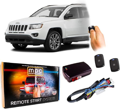MPC Complete 1-Button Remote Start Kit Compatible with Jeep Compass 2008-2017 - T-Harness Firmware Preloaded