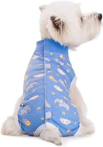 2 Packs Pet Dog Recovery Onesie Suit for Dogs Cats After Surgery,Dog Abdominal Wounds Bandages Cone E-Collar Alternative. (Blue, L)