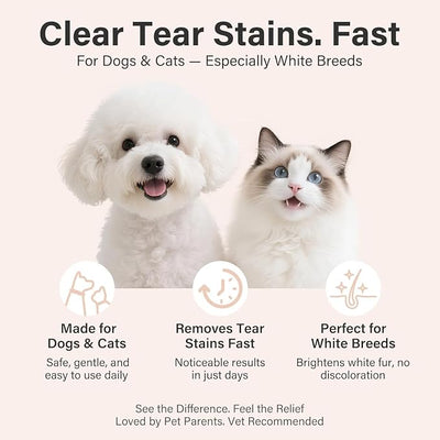 Angel Eyes Tear Stain Remover for Dogs, Tear Stain Remover Balm for Dogs & Cats with Pro Powder Brush – Natural Safe Gently Removes Eye Gunk & Stains – Great for White Dogs, Daily Eye Cleaning (2 PCS)