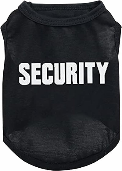 2Pack Dog Security Costume Cotton Dog Shirt for Small Dog Boy Pet Clothes K9/Security Puppy Black Vest T-Shirts Cat Top Tee Breathable Stretchy (Large)
