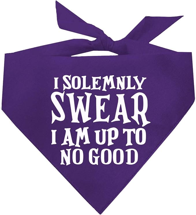 I Solemnly Swear I Am Up to No Good Dog Bandana (Purple, OS 1101)