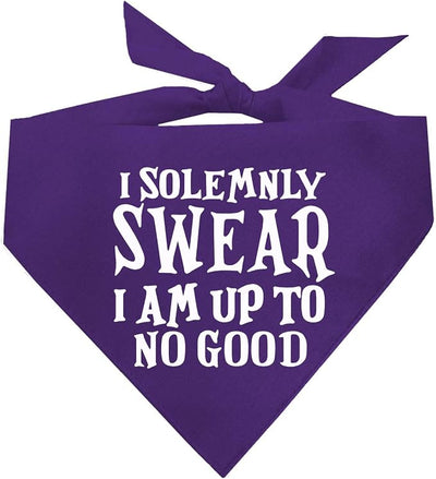 I Solemnly Swear I Am Up to No Good Dog Bandana (Purple, OS 1101)
