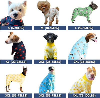 Spark Paws Dog Pajama, Dog Recovery Suit Male, Onesie, Ultra-Soft and 4-Way Stretch, for Small Medium and Large Breeds - Pup Cup - S