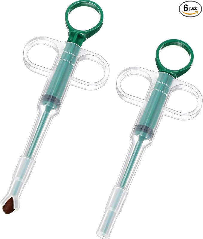 Nuanchu 2 Pieces Pet Pill Plunger Popper for Small Cats Dogs Pill Gun Dispenser Shooter Pet Piller Soft Tip Tablet Syringe Pusher Animal Medicine Feeder for Feeding Accessories (Green)