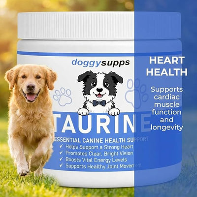 Doggy Supps Taurine Powder for Dogs, DoggySupps Taurine Supplement for Dogs, Grade Amino Acid Supplement for Heart, Vision & Daily Wellness, 200 Grams (1)