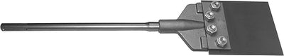 6" Wide SDS-MAX Floor Scraper System with SURE-LOCK Fasteners/Remove Ceramic Tile, Vinyl Floor, Thinset, Carpet Adhesive, VCT, Epoxy/Mechanical Locknut to Keep Hardware Tight - Champion Chisel