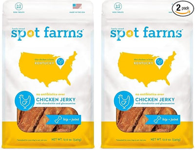 spot farms Chicken Jerky Healthy All Natural Dog Treats Human Grade for Hip and Joint 12 oz (Pack of 2)