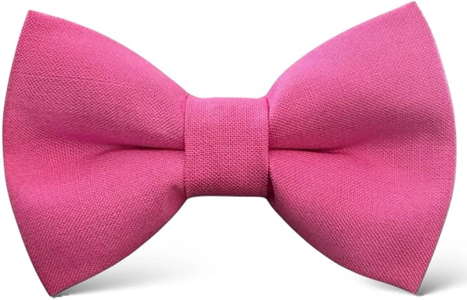 Detachable Dog Bow Tie, Slide-On Pet Bowtie for Collars, Stylish Durable Dog Lover Accessory Small, Medium & Large Dogs (Candy Pink, Large (4.5in Wide))