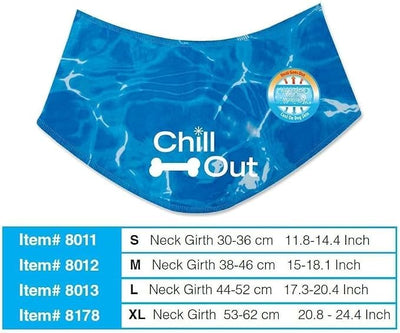 ALL FOR PAWS Dog Cooling Bandana, Cooling Bandanas for Medium Dogs, Dog Cooling Neck Wrap, Cooling Scarf for Dogs, Blue Ice Dog Neck Cooler for Summer (S)