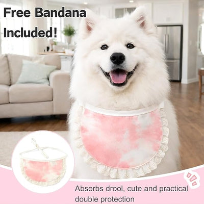Surgery Recovery Suit for Female/Male Dog After Spay/Neuter, Bandana Set Included, Substitute E-Collar & Cone Anti Licking Wounds, Medium/Large/Small Dogs Body Surgical Suits, Pet Onesie, M