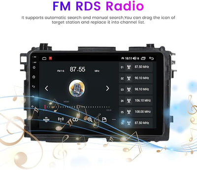 Android 13 Stereo Double Din for Honda Vezel HR-V HRV 2013-2022, Biorunn 9"